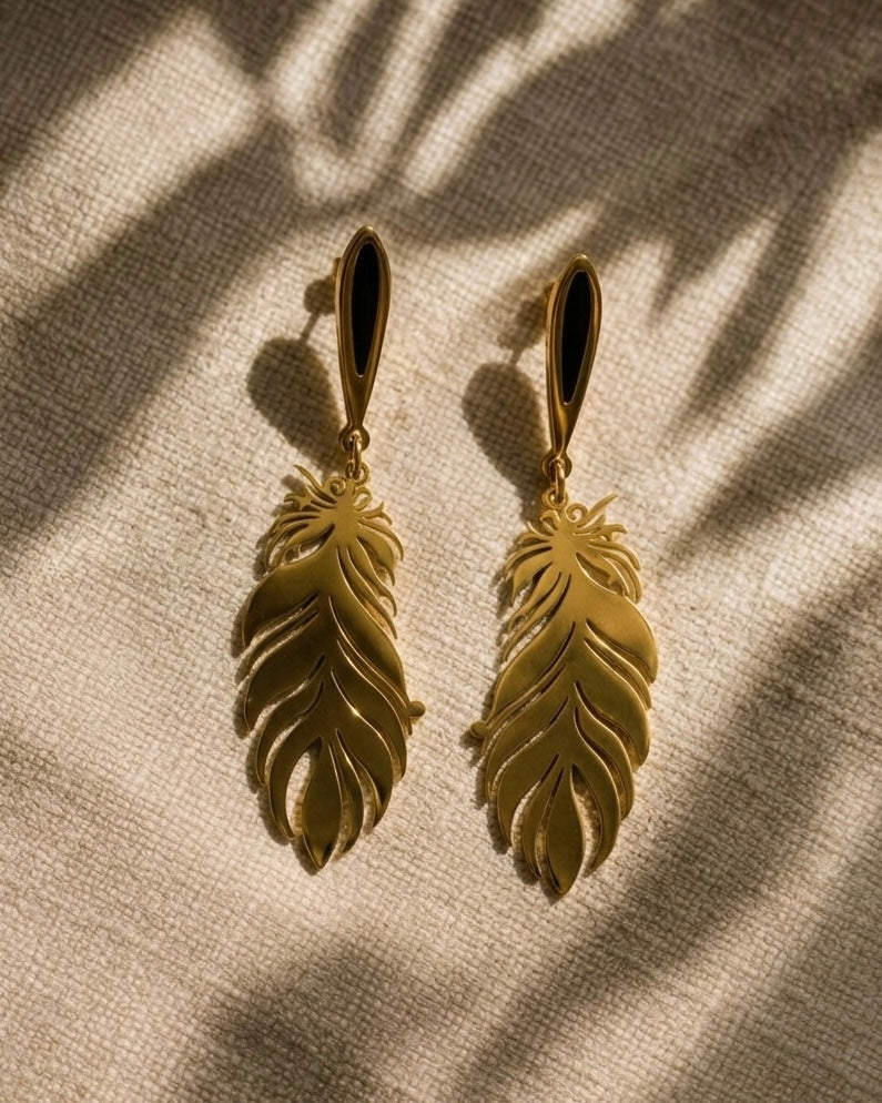 Feather Design Earrings